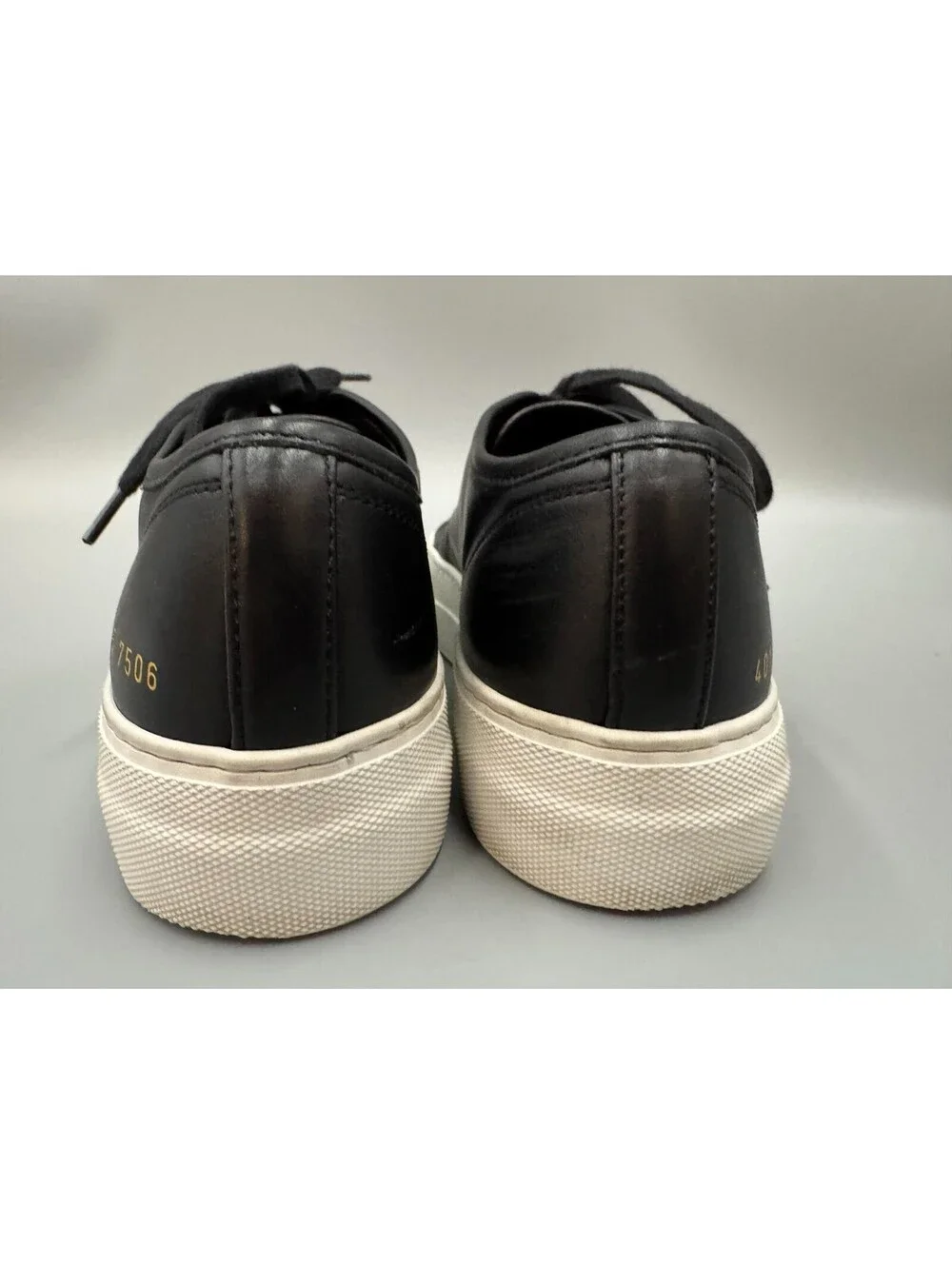 Women’s Common Projects Tournament Leather Trainer Sneakers 4017 Black US 5